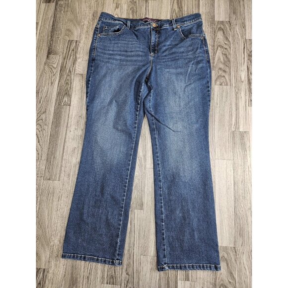 (3/$35) Gloria Vanderbilt Jeans Womens 16W Short Plus Blue Amanda Stretch Denim - Picture 1 of 12